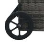Sun Lounger with Wheels Poly Rattan Grey Image 6