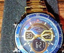 Brand new unworn Naviforce Analog/digi gold watch