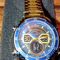 Brand new unworn Naviforce Analog/digi gold watch