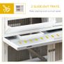 Wooden Rabbit Hutch Two Tier Guinea Pig Cage Elevated Multi-Door Pet House Bunny Cage w/ Rain Cover, Wheels, Trough, Ramp, Slide-Out Tray (FREE POSTAGE) Image 7