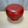 Vintage Chinese Red Lacquer Wood Rice Basket Food Carrier Bowl Image 5