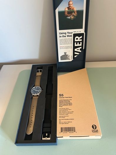 Vaer S5 Calendar Field Black - full set within manufacturer warranty