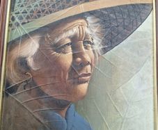 Vintage oil paintings on pressed leaves