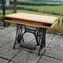 Bespoke unique antique upcycled Singer Sewing Machine Base Table Image 3