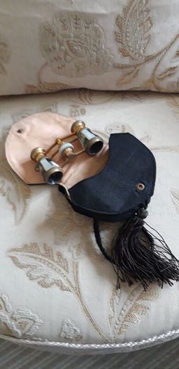 Antique Mother of Pearl Opera Glasses and Bag