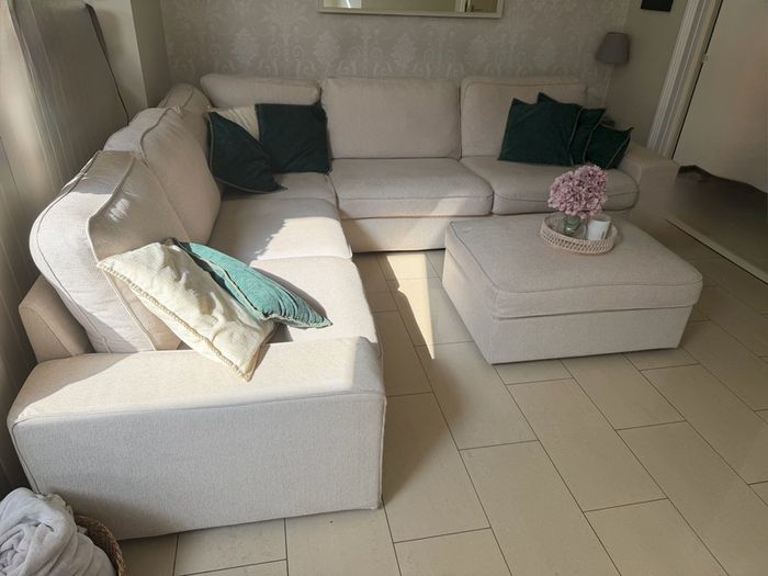 Large corner sofa with large storage footstool