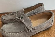 Grey Suede moccasin shoes