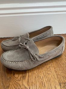 Grey Suede moccasin shoes