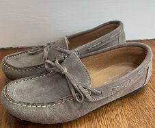 Grey Suede moccasin shoes