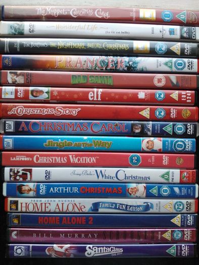 Christmas DVD movie collection Polar Express, Elf, Muppets, Disney, Christmas Carol, Santa Clause etc