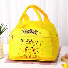 Pikachu Pokemon Insulated Work School Lunch Bag, Portable Lunch Box Storage Bag, Foldable Insulated Cooler Handbag,Perfect For Office School Picnic