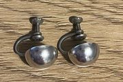 Vintage Chunky Sterling Silver Button Earrings