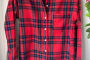 shirt red check flannel shirt size xsmall