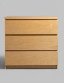 IKEA MALM 3-Drawer Chest Oak Veneer (Repaired & Sturdy)