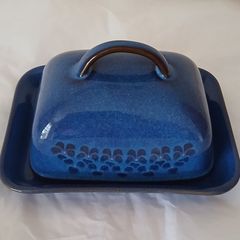 Denby Midnight Blue Butterdish (Boxed Style) with handle. Rare find.