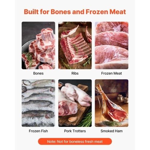 Commercial Electric Meat Bandsaw, 650W Stainless Steel Countertop Meat Sawing Machine, Workbench 315 x 460 mm, 110 mm Max Cutting Thickness, Frozen Fish Cutter for Rib Pork Beef