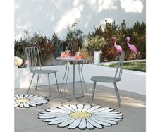 Cosco Table and Chair set 1 Table and 2 Chairs Metal Grey - 87815GRY1EUK