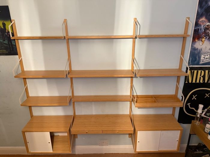 IKEA SVALNAS Bamboo Wall Shelving System