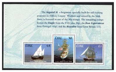 1998 Ireland Cutty Sark International Tall Ships Race Commemorative Stamps Booklet Pane Mint Never Hinged (MNH). Hibernian: HP108
