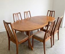 Vintage Nathan Mid Century Teak Extending Dining Table & 6 Chairs