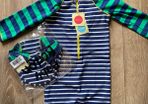 BNWT Baby Boden surf suit with matching surf hat (provides UVA + UVB protection)