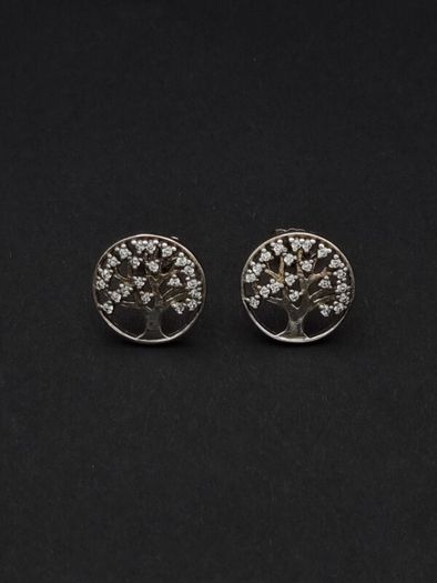 Vintage 925 Sterling Silver Tree Of Life Earrings