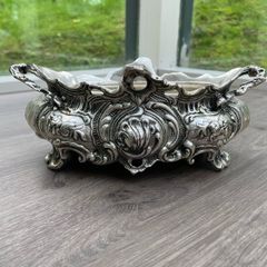 Vintage Ornate Silver Plated Style Jardiniere Centrepiece with Removable Liner