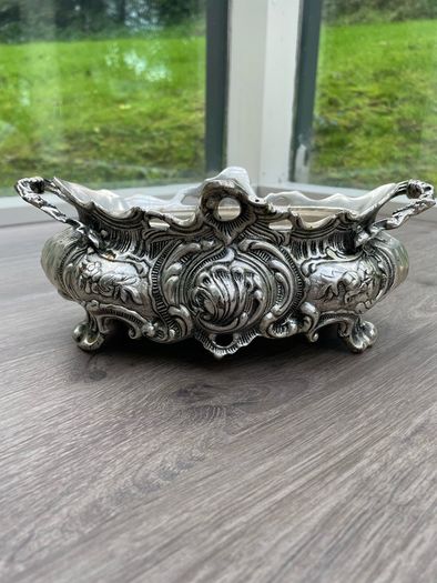 Vintage Ornate Silver Plated Style Jardiniere Centrepiece with Removable Liner