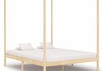 Canopy Bed Frame Solid Pine Wood 6FT Super King