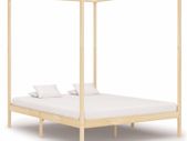 Canopy Bed Frame Solid Pine Wood 6FT Super King
