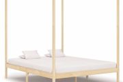 Canopy Bed Frame Solid Pine Wood 6FT Super King