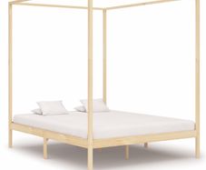 Canopy Bed Frame Solid Pine Wood 6FT Super King