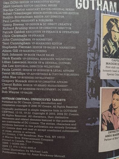 Gotham Central - Unresolved Targets TPB DC Comics Graphic Novel 2006