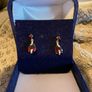 9ct real gold .diamond & garnet drop earrings Image 5