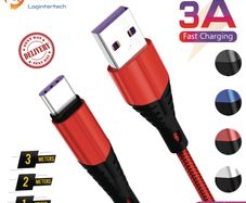 1/2/3 Meters USB-C Charging Lead For Samsung S9 S10+ S20+ Type C Charging Fast Charger Phone Cable Samsung