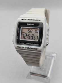 Casio W-215H White Digital Watch  Illuminator 50M
