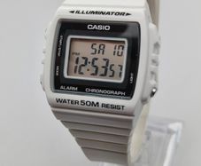Casio W-215H White Digital Watch  Illuminator 50M