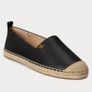 Ralph Lauren Cameryn Iv Tumbled Leather Espadrille Black Image 3