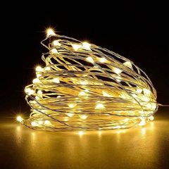 50 LED Battery Operated String Lights Copper Wire Light for Indoor Outdoor Lighting, Bedroom, Wedding Decor, Party, Christmas, Tree Decoration 5M 16ft 50Pcs Warm White (FREE POSTAGE)