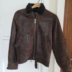 Rare Timberland Brown Suede Leather Fur Lined Bomber Jacket