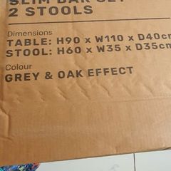 Breakfast counter and 2 High Stools in box