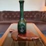 Tall Cobalt Green Studio Vase in the Shape of a Bottle 1960s Image 4