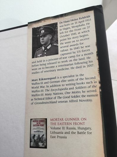 Hard Back book. Mortar Gunner on the Eastern Front . The Memoir of Dr Hans Heinz Rehfeldt Vol 1.