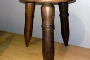 Three legged  hardwood stool