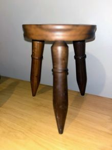Three legged  hardwood stool