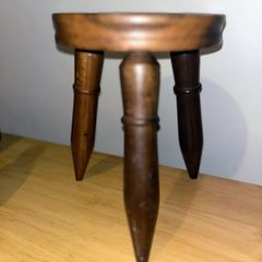 Three legged  hardwood stool