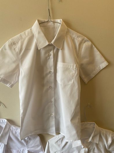 3 White school shirts (age 8-9)