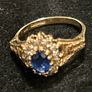 Vintage 9ct Gold Blue Topaz and Tourmaline gemstone ring Image 2