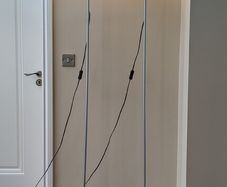 Matt Grey Floor Lamps with White Shades