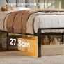 3ft Single Bed Frame with Storage Upholstered Headboard, LED Light & Charging Station Image 5